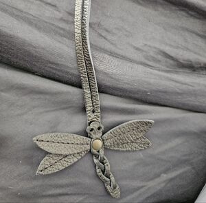 Rare NWOT Portland Leather Olive Metallic Dragonfly